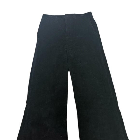 Frame Le Palazzo Crop Trouser in Noir- Corduroy - Picture 3 of 5